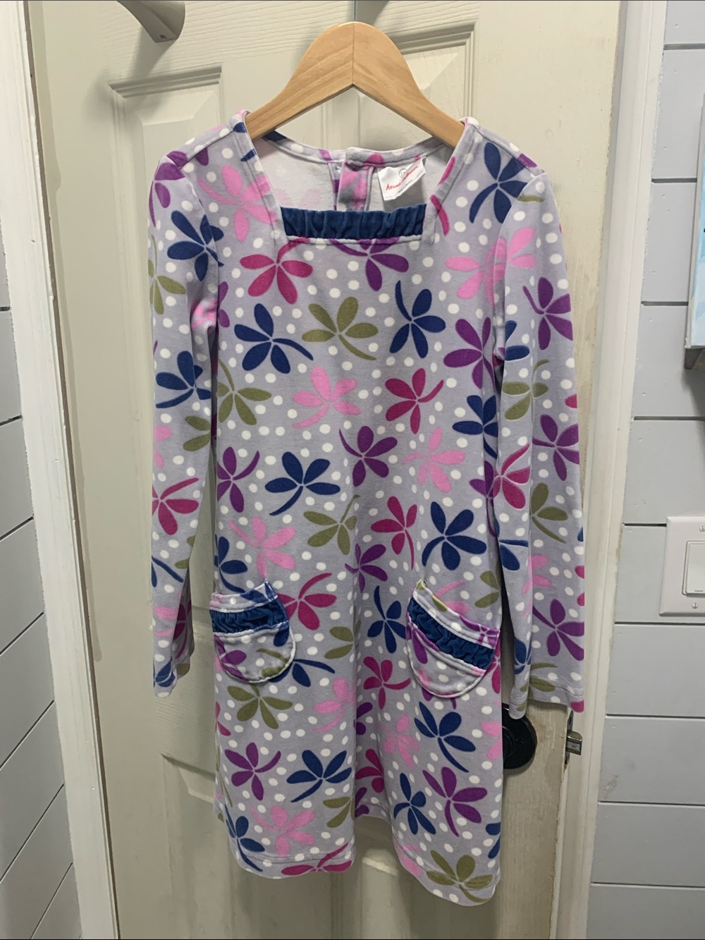 Hanna Andersson Floral Fleece Nightgown - Pink, Purple, Blue & Green